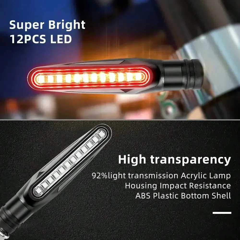 2PCS Universal LED Motorcycle Turn Signal Light 12v IP68 Waterproof Amber Flasher Indicator Blinker Rear Lights Lamp Accessories thumbnail 5