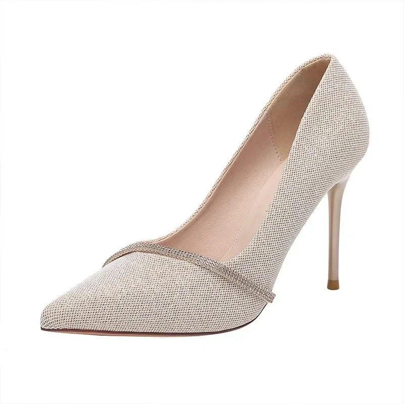 High Heels Women with 2024 New Spring and Autumn Pointy Women's Shoes Dress Wedding Shoes Temperament Banquet Single Shoes thumbnail 5