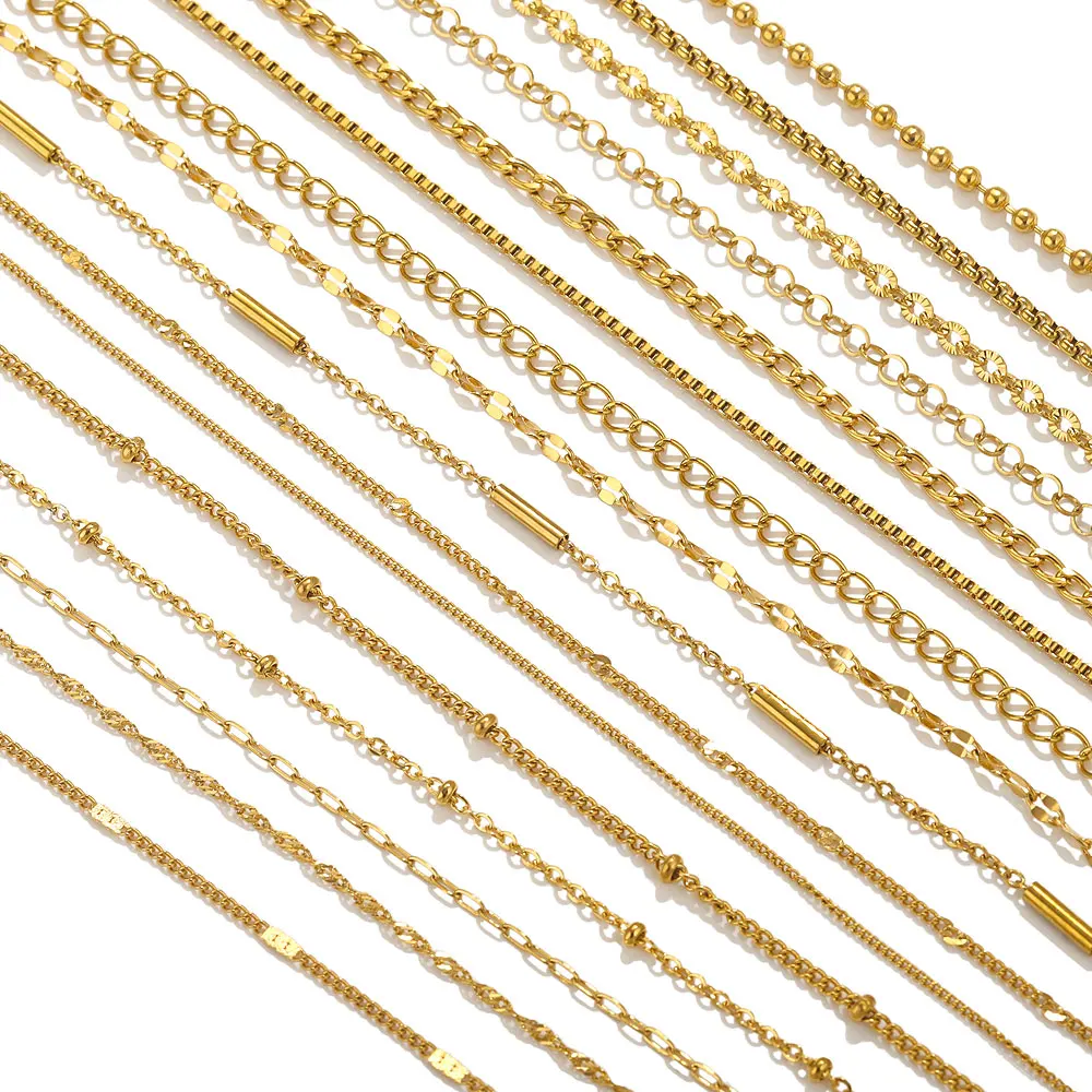 2meters Lips Beads Chain Stainless Steel Cable Chains For Jewelry Making DIY Necklace Bracelet Accessories Gold Chain Findings thumbnail 4