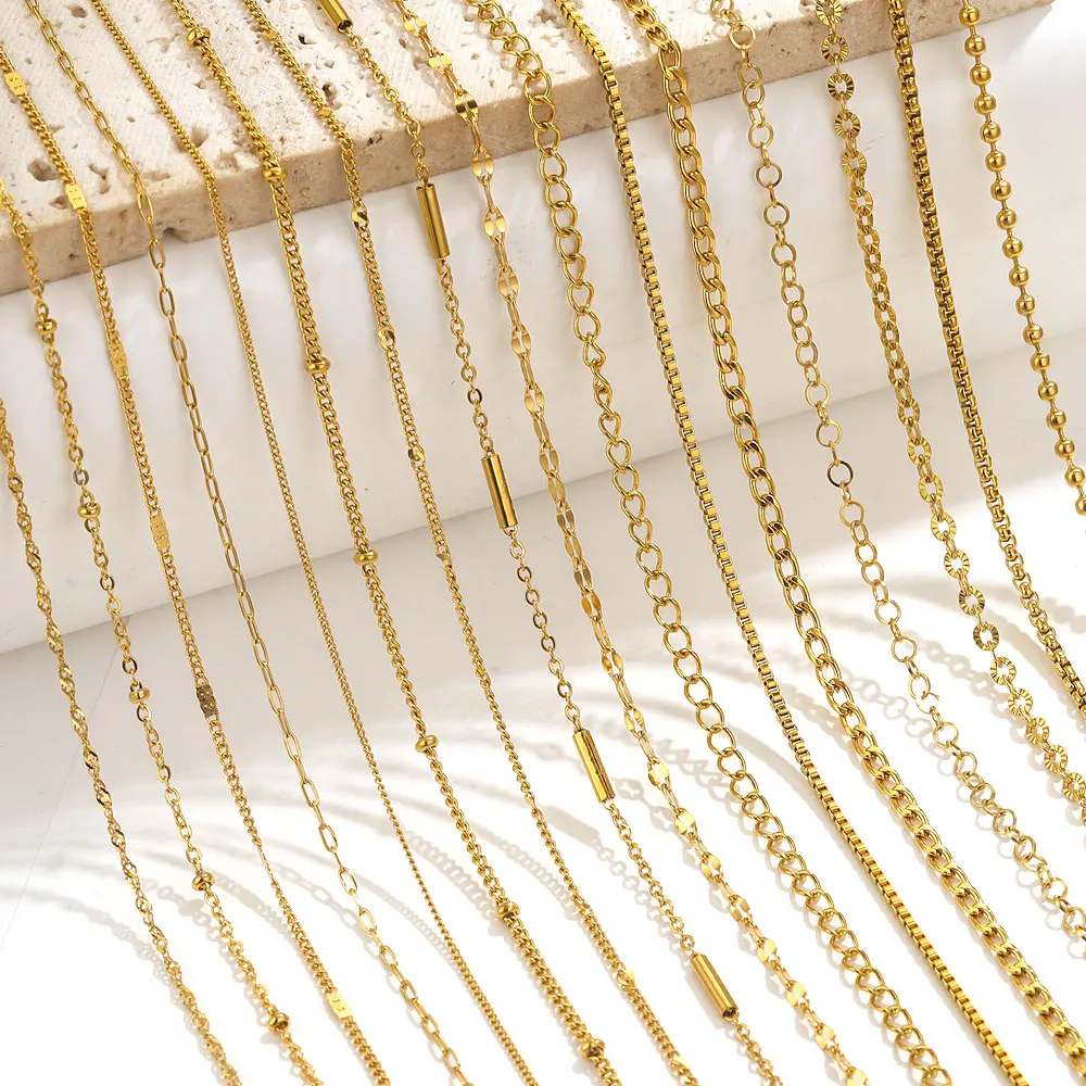 2meters Lips Beads Chain Stainless Steel Cable Chains For Jewelry Making DIY Necklace Bracelet Accessories Gold Chain Findings thumbnail 6