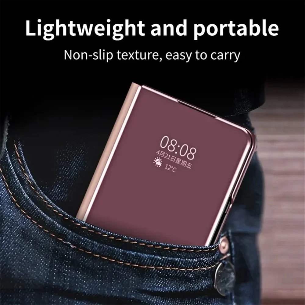 Mirror Flip Phone Case For iPhone 17 16 15 14 13 12 11 Pro Max Stand Holder Leather Cover For iPhone 16 15 Plus XR XS Max Funda thumbnail 5