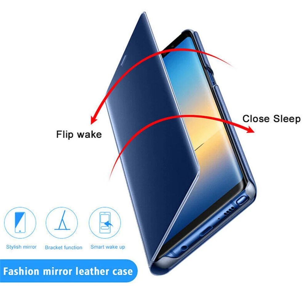 Mirror Flip Phone Case For iPhone 17 16 15 14 13 12 11 Pro Max Stand Holder Leather Cover For iPhone 16 15 Plus XR XS Max Funda thumbnail 2