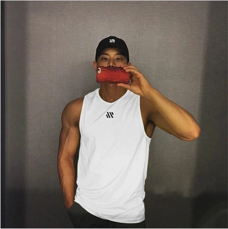 2024 Mens fitness gyms Tank top men Fitness sleeveless shirt Male mesh breathable Sports vest Undershirt Gyms Running vest men thumbnail 5