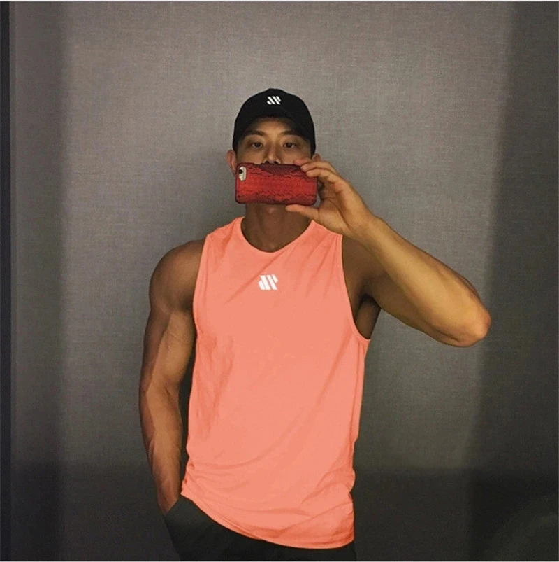 2024 Mens fitness gyms Tank top men Fitness sleeveless shirt Male mesh breathable Sports vest Undershirt Gyms Running vest men thumbnail 2