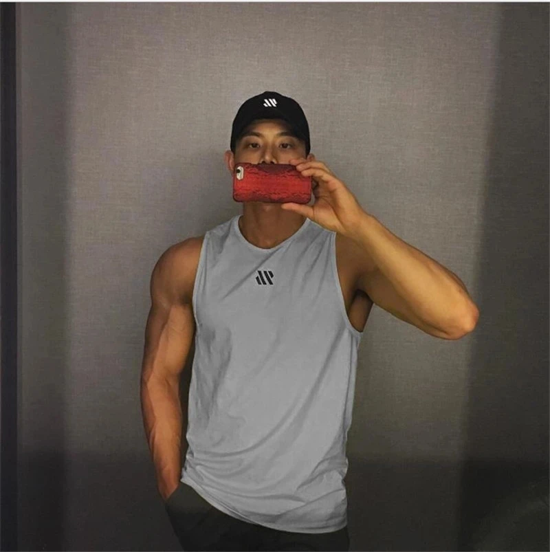 2024 Mens fitness gyms Tank top men Fitness sleeveless shirt Male mesh breathable Sports vest Undershirt Gyms Running vest men thumbnail 4