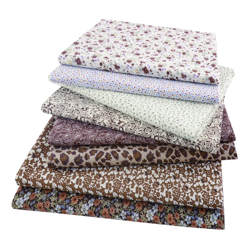 Teramila 8PCS Pack Square Multicolor Printed Cotton Fabric For Sewing Quilt Cloth Needlework Plaid Handicraft Material Patchwork thumbnail 2