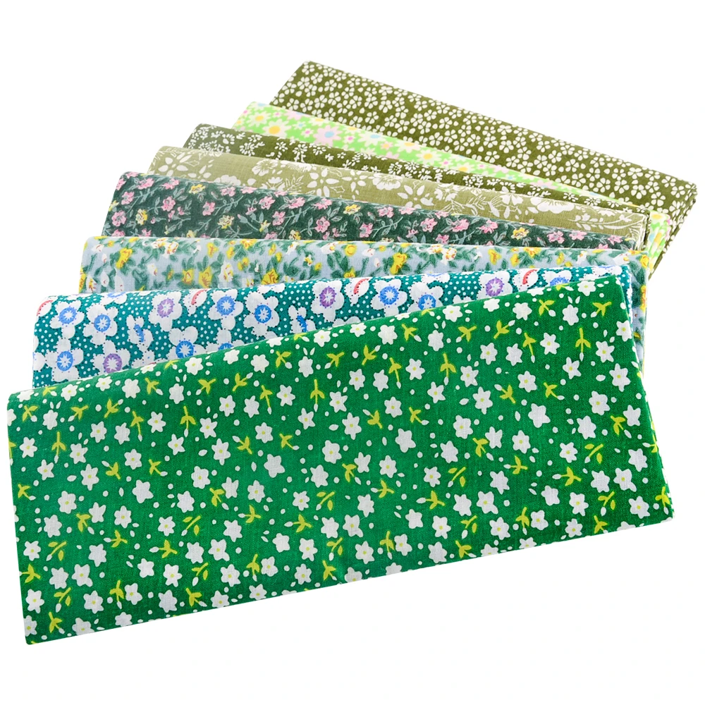 Teramila 8PCS Pack Square Multicolor Printed Cotton Fabric For Sewing Quilt Cloth Needlework Plaid Handicraft Material Patchwork thumbnail 4