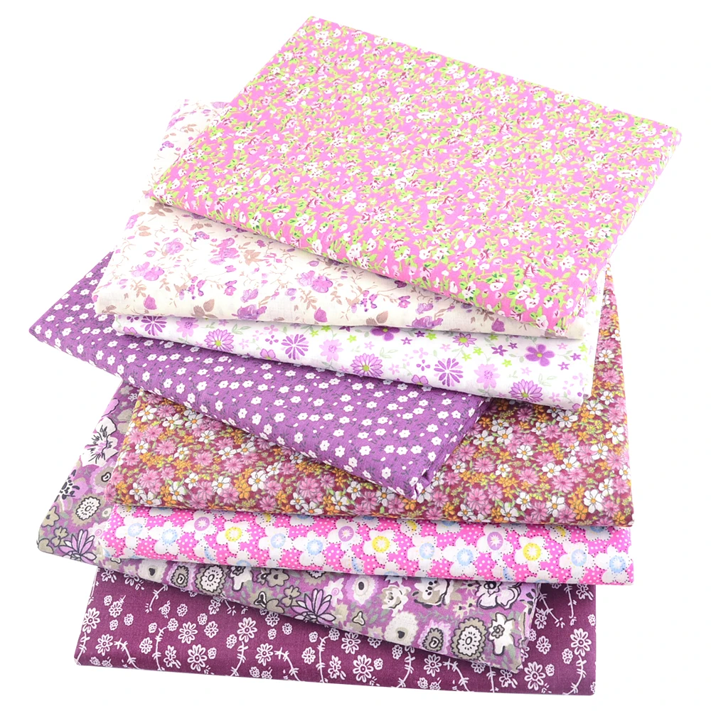 Teramila 8PCS Pack Square Multicolor Printed Cotton Fabric For Sewing Quilt Cloth Needlework Plaid Handicraft Material Patchwork thumbnail 3