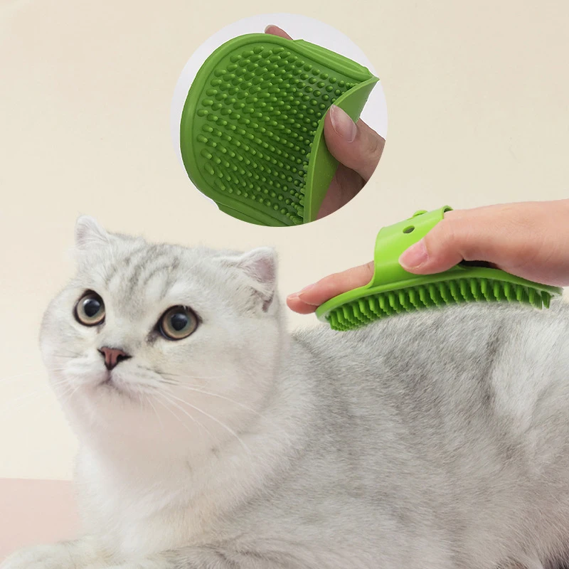 Soft Rubber Dog Cat Brush Pet Bath Silicone Comb Massage Comb Hair Remover Pet Supplies Dog Grooming Wash Cleaning Equipment thumbnail 3
