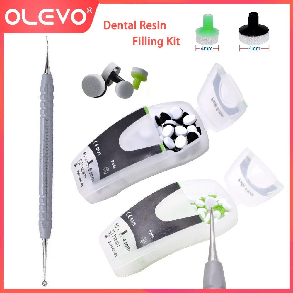 OLEVO Dental Composite Kit Foam Pad Molding Tools Handle Spatula Light Cure Resin Filling Materials Dentistry Teeth Whitening