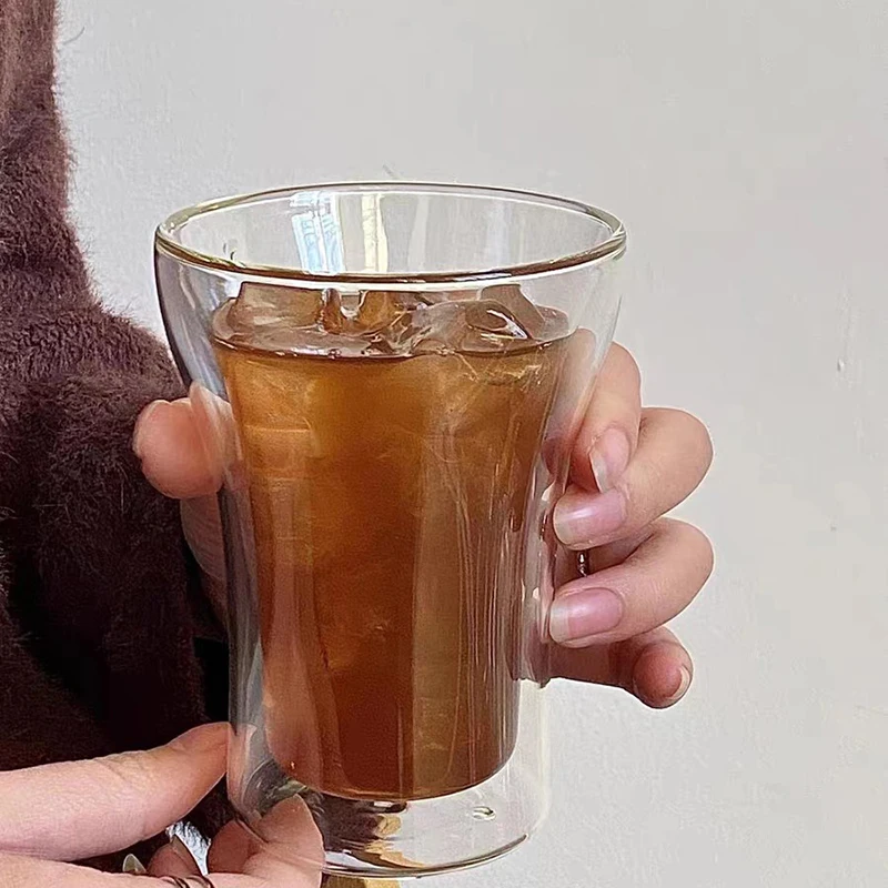 100/200/250ML Simple Double-layer Glass Cup Heat Cold Resistant Anti-scalding Coffee Cup Milk Brandy Wine Mug Cafe Accessories thumbnail 3