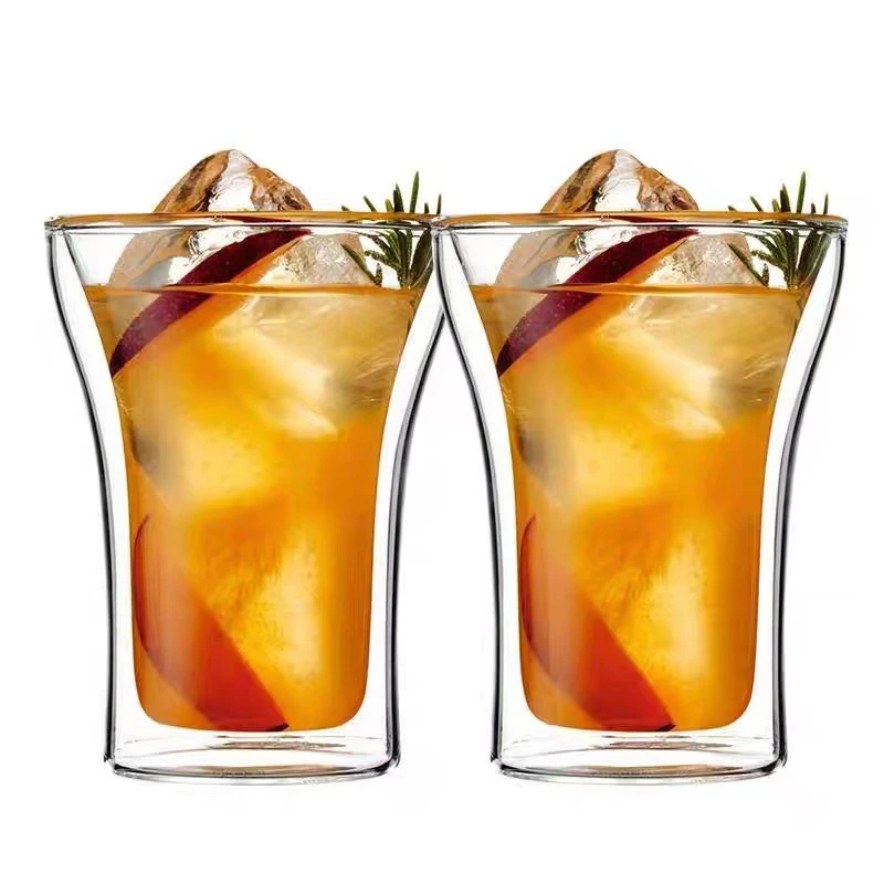 100/200/250ML Simple Double-layer Glass Cup Heat Cold Resistant Anti-scalding Coffee Cup Milk Brandy Wine Mug Cafe Accessories thumbnail 2