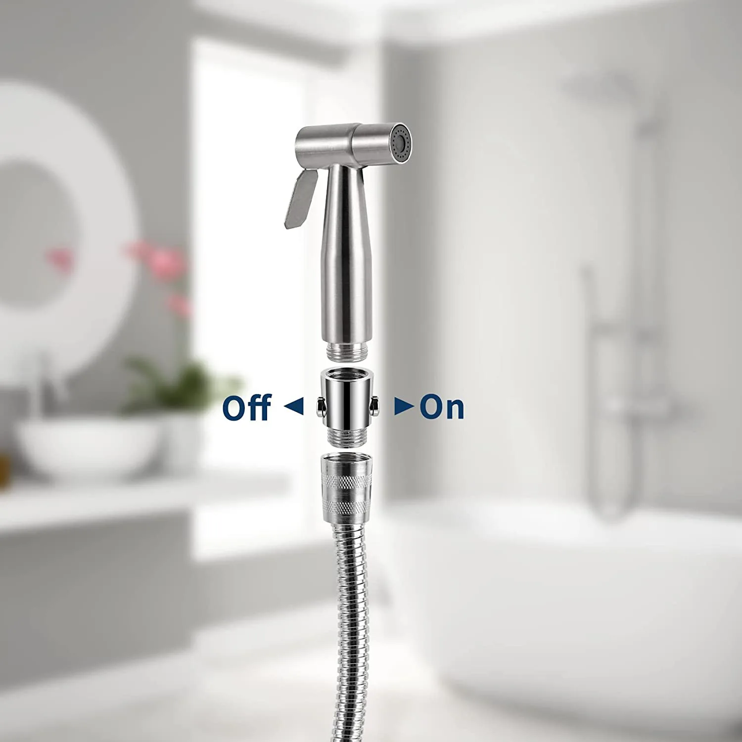 ABS Shower Head Arm Diverter Valves Bidet Sprayer Head Water Shut Off Angle Valve Flow Regulator Stop Switch Bathroom Accessory thumbnail 6