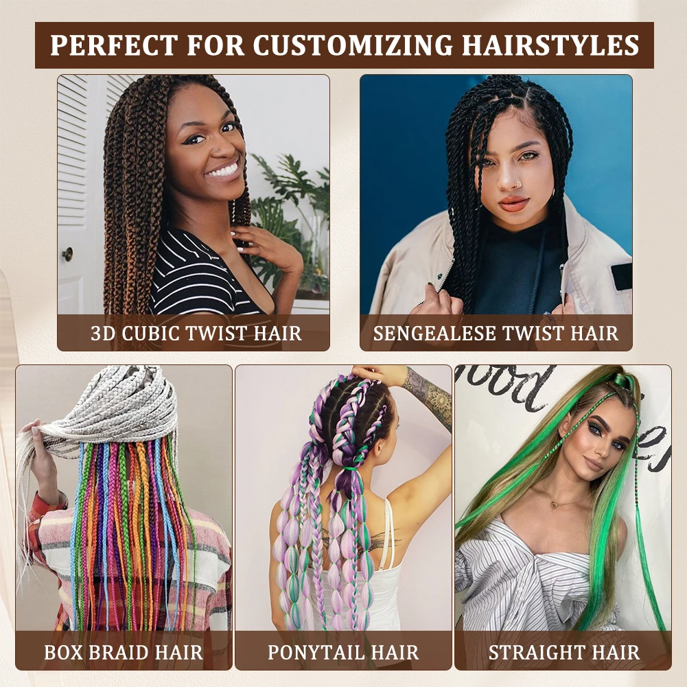Pre-stretched Braids Hair Professional Itch Free Hot Water Setting Synthetic Fiber Ombre Yaki Texture Braid Hair Extensions thumbnail 5
