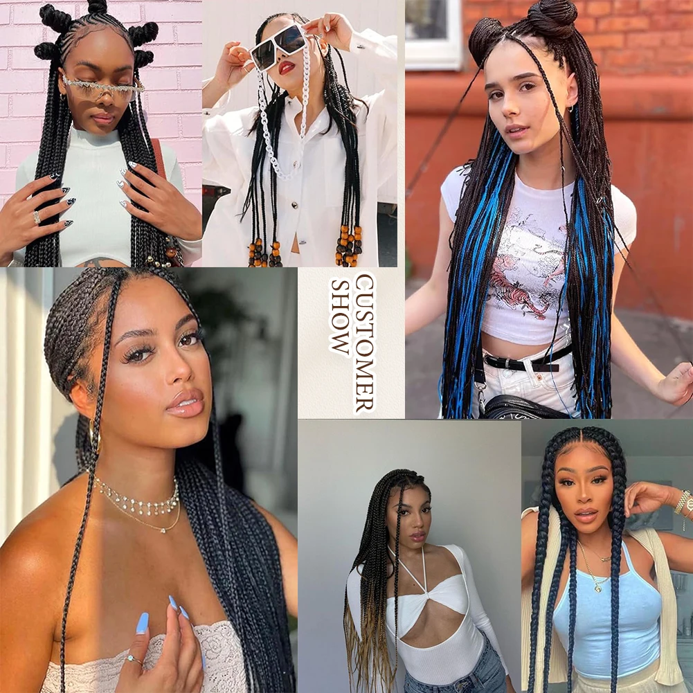 Pre-stretched Braids Hair Professional Itch Free Hot Water Setting Synthetic Fiber Ombre Yaki Texture Braid Hair Extensions thumbnail 6