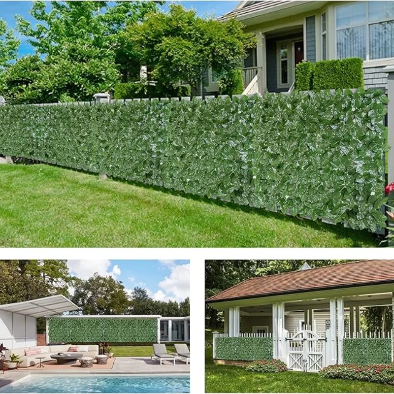 1X3m Artificial Ivy Hedge Green Leaf Fence Panels Faux Privacy Fence Screen for Home Outdoor Garden Balcony Decoration Plants thumbnail 5