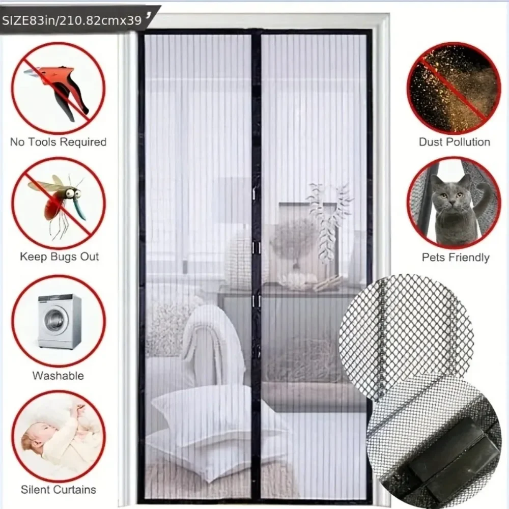 Mosquito Net Mosquito Net for Window Curtain Flipper Zero Magnetic Door Net Insect Screen Ecoflow Curtains Cover Home Garden thumbnail 2