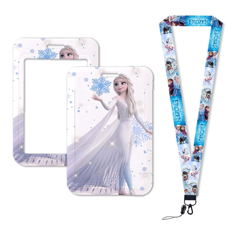 Hot-Selling Frozen 2 Elsa Anna Princess Olaf Cute Design Badge Holder ID Credit Card Pass Hang Rope Lanyard Accessories Gifts thumbnail 4