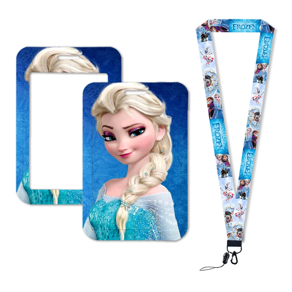 Hot-Selling Frozen 2 Elsa Anna Princess Olaf Cute Design Badge Holder ID Credit Card Pass Hang Rope Lanyard Accessories Gifts thumbnail 5