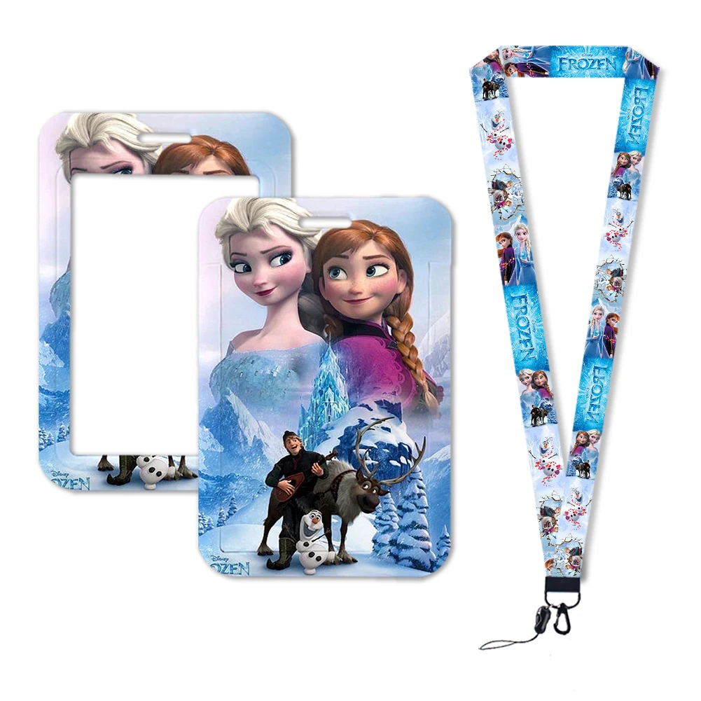 Hot-Selling Frozen 2 Elsa Anna Princess Olaf Cute Design Badge Holder ID Credit Card Pass Hang Rope Lanyard Accessories Gifts thumbnail 6