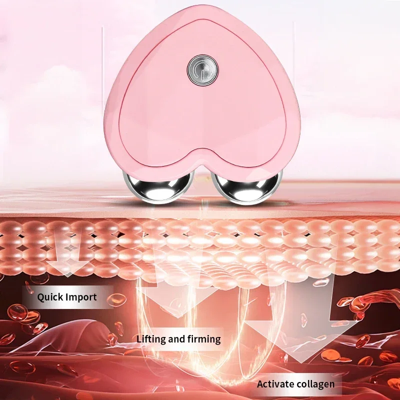 NEW Micro Current Beauty Device Mini Portable Face Lifting Roller Slimming Massager EMS Delicate Contour Firming Facial Care thumbnail 3