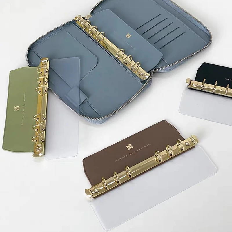 Side insertion Loose leaf book board Metal binder 6 holes Clip File Folder shell Notebook Ring Binder buckle Planner Agenda thumbnail 3