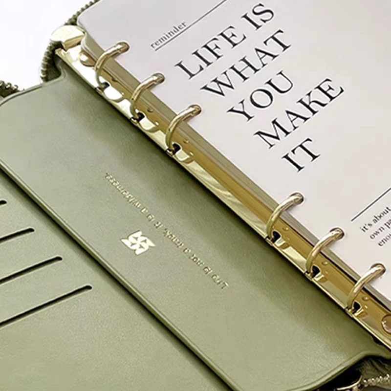 Side insertion Loose leaf book board Metal binder 6 holes Clip File Folder shell Notebook Ring Binder buckle Planner Agenda thumbnail 5