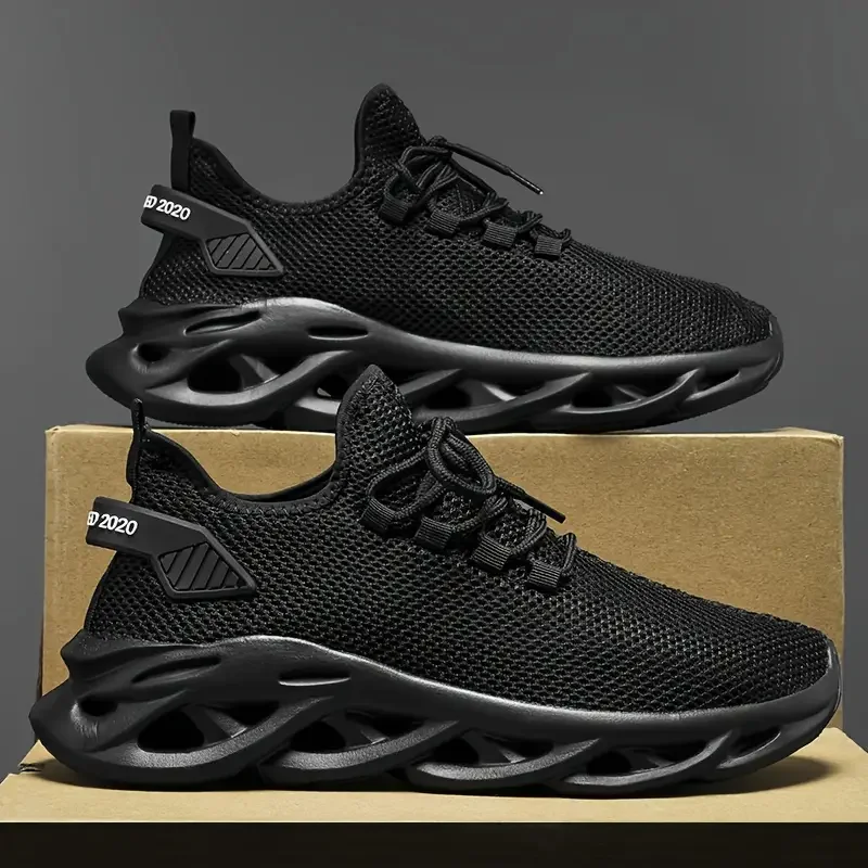 Men Casual Sport Shoes Breathable Lightweight Sneakers Outdoor Mesh Black Running Shoes Athletic Jogging Tenis Walking Shoes thumbnail 6