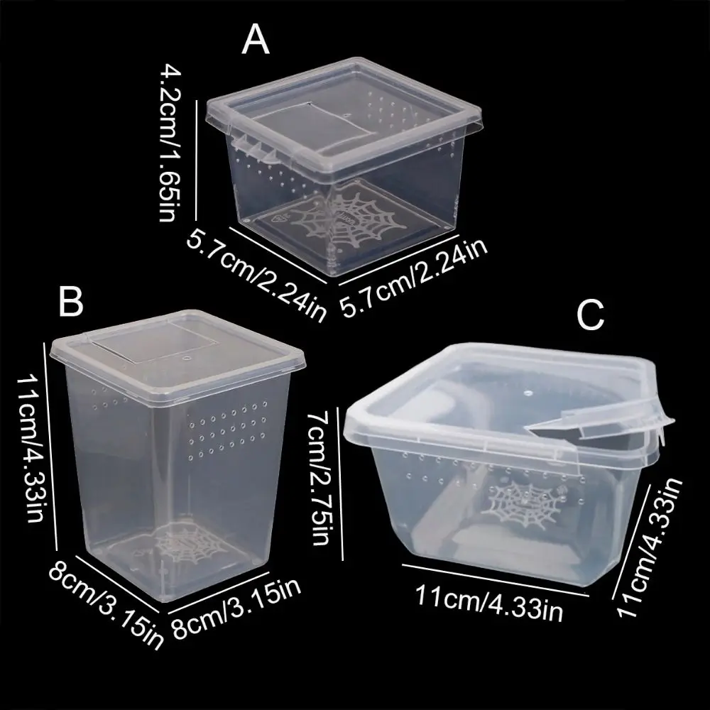 1Pc Plastic Reptiles Living Box Transparent Reptile Terrarium Habitat for Scorpion Spider Ants Lizard Breeding Feeding Case thumbnail 4