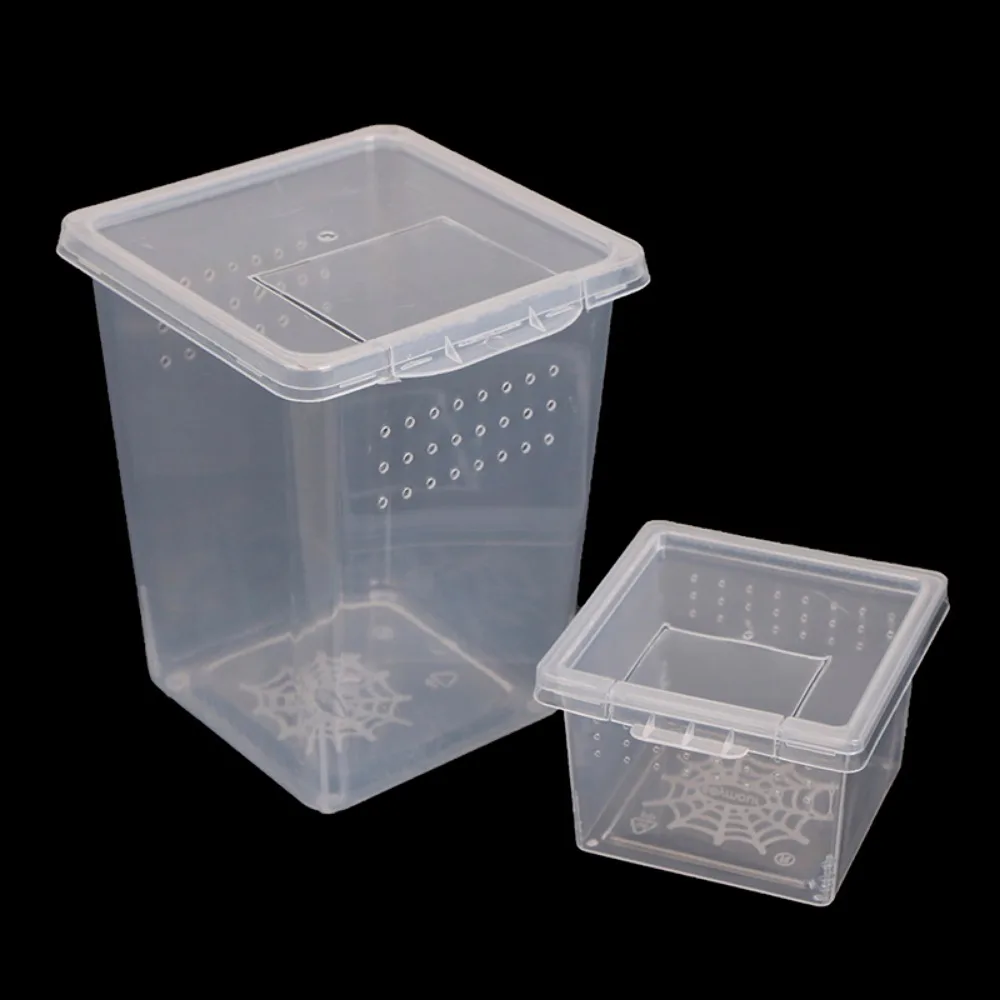 1Pc Plastic Reptiles Living Box Transparent Reptile Terrarium Habitat for Scorpion Spider Ants Lizard Breeding Feeding Case thumbnail 3