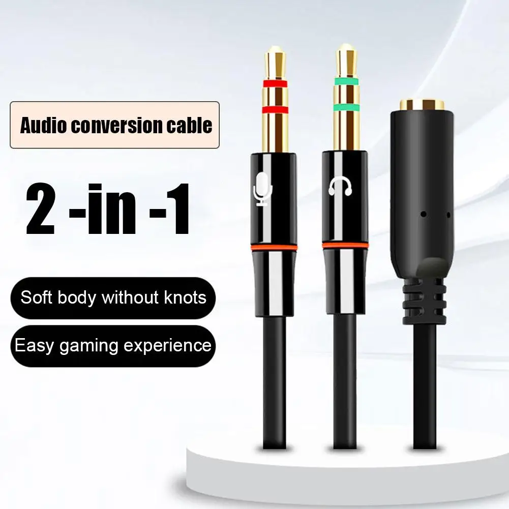 Headset Adapter Headphone Mic 2-in-1 For Earphone Extense Mobile Audio Adapter Splitter thumbnail 6