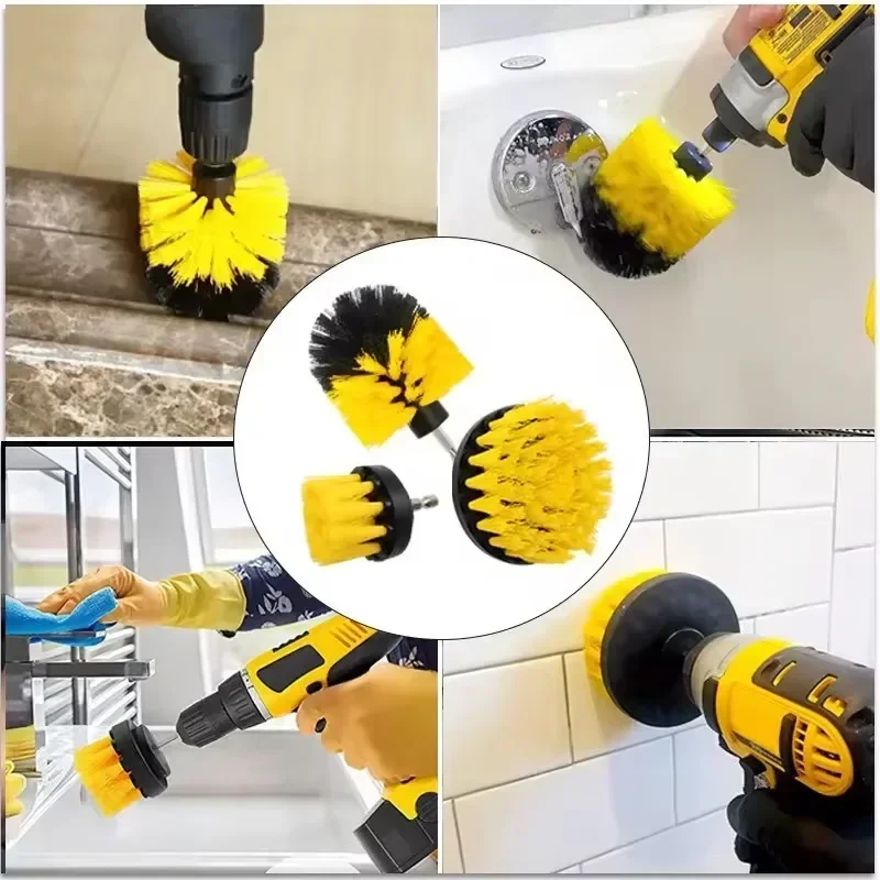 Electric Scrubber Brush Drill Brush Kit Power Drills Scrubber Brush For Carpet Glass Car Tires Nylon Brushes 2/3.5/4'' thumbnail 4