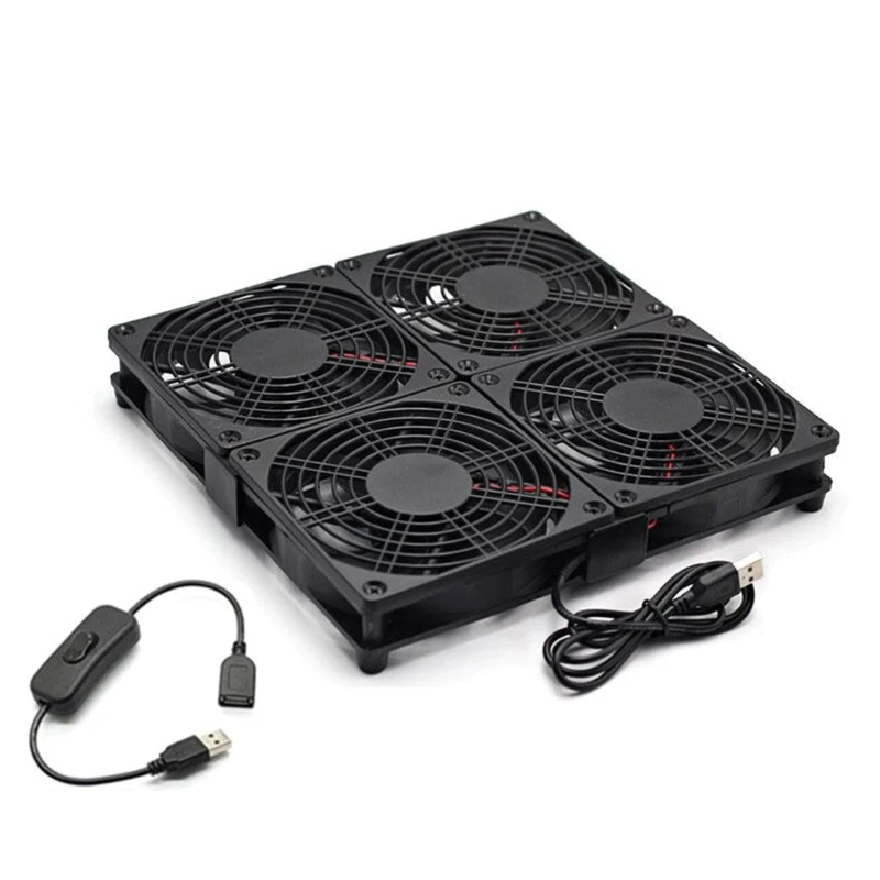 Multi Use 120mm USB Powered Fan for Enhanced Cooling of Routers, Servers, Workstations, and Gaming Laptop Stands thumbnail 3