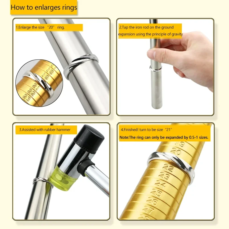 Professional TSK Ring Enlarger Stick Measuring Equipment Metal Stick Mandrel Handle Hammer for DIY Jewelry Making Measuring Tool thumbnail 3