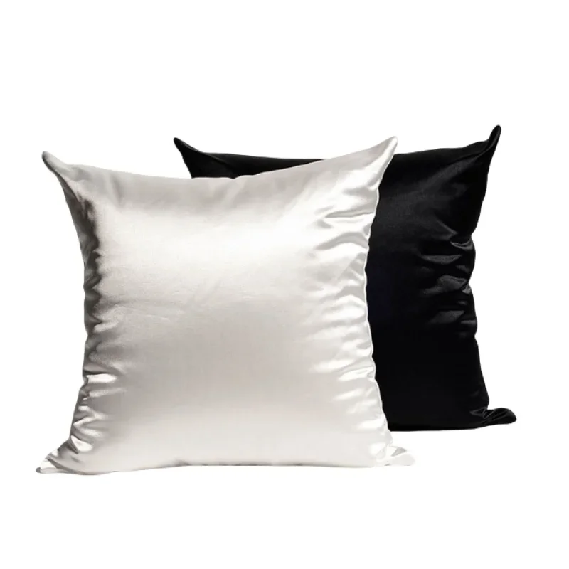 Imitated Silk Pillow Case 100% Satin Cushion Cover 50X50 Solid Pillowcase 60x60cm Home Decor for Sofa Chair 45x45 40X40 Smooth thumbnail 6