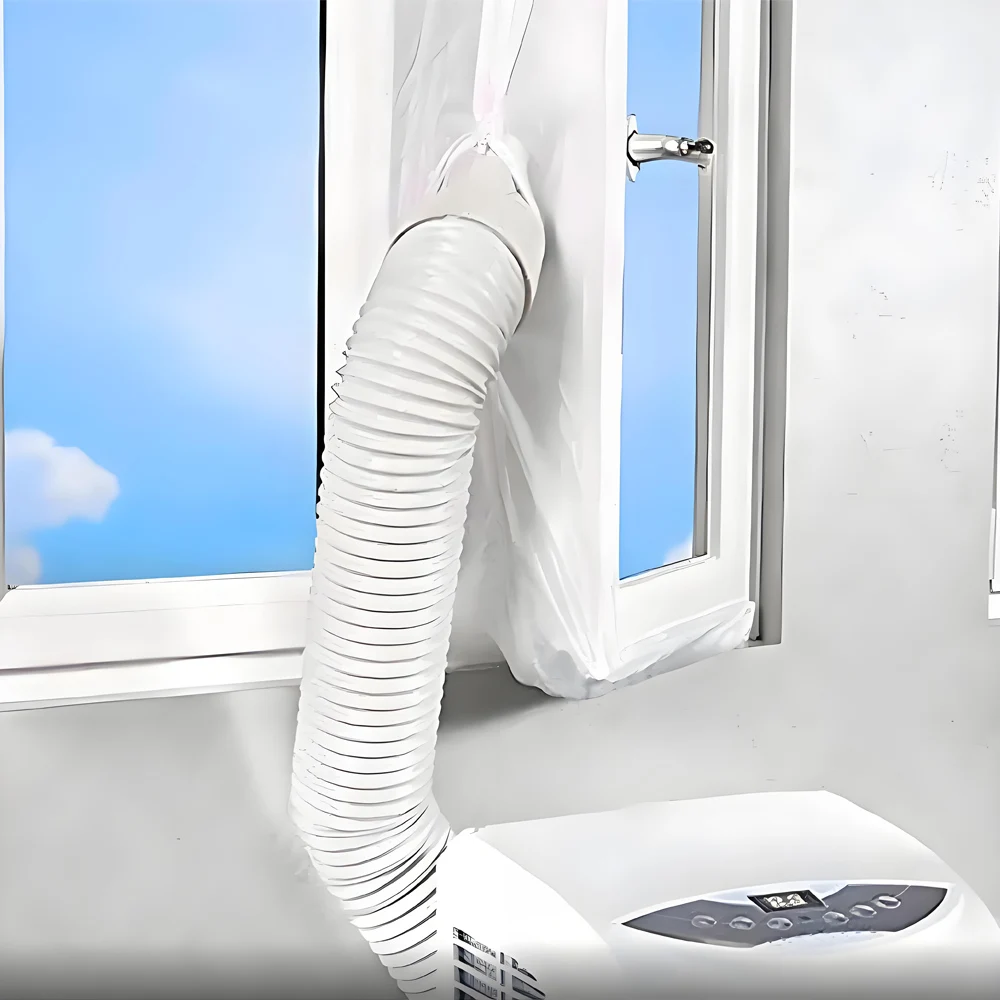 AirLock Window Seal for Portable Air Conditioner,3m 4m Flexible Cloth Sealing Plate Window Seal with With Zip and Adhesive Fast
