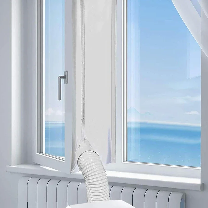 AirLock Window Seal for Portable Air Conditioner,3m 4m Flexible Cloth Sealing Plate Window Seal with With Zip and Adhesive Fast thumbnail 3
