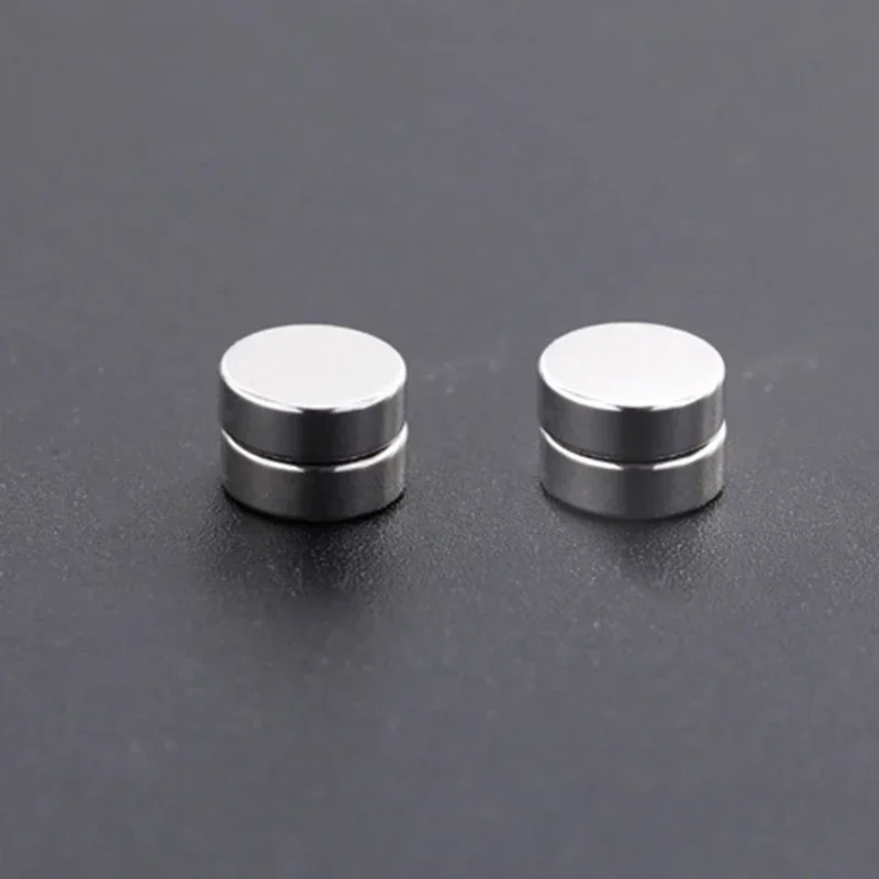 3 Pairs Crystal Strong Magnetic Ear Stud Clip Earrings for Men and Women Punk Round Zircon Magnet Earrings Non Piercing Jewelry thumbnail 3