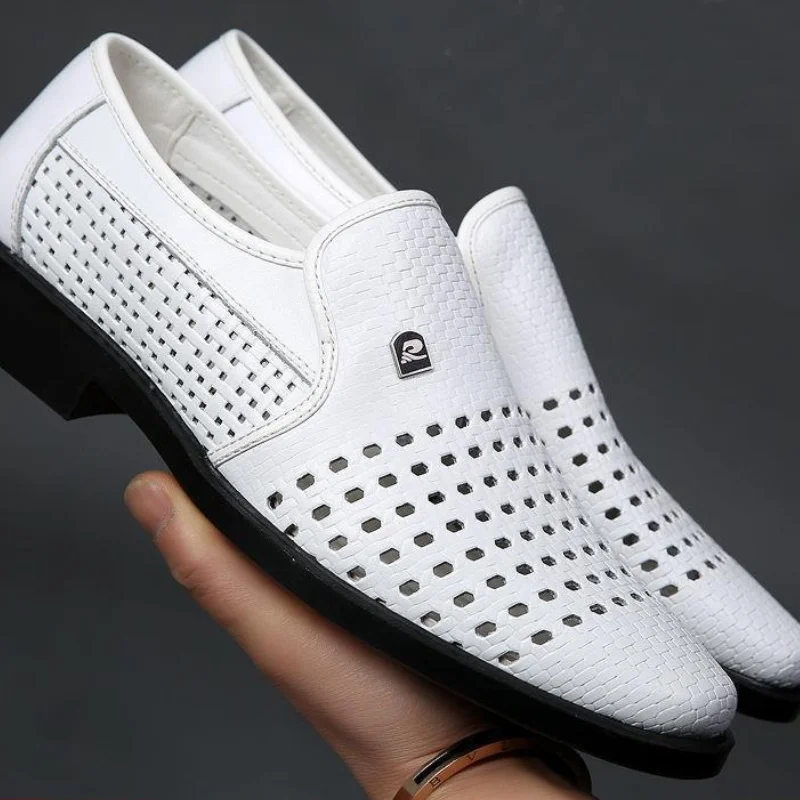 Summer Men's Loafers Breathable Mens Leather Shoes Soft Soles Male Casual Shoes Slip-on Oxford Shoes Business Zapatos De Hombre thumbnail 4