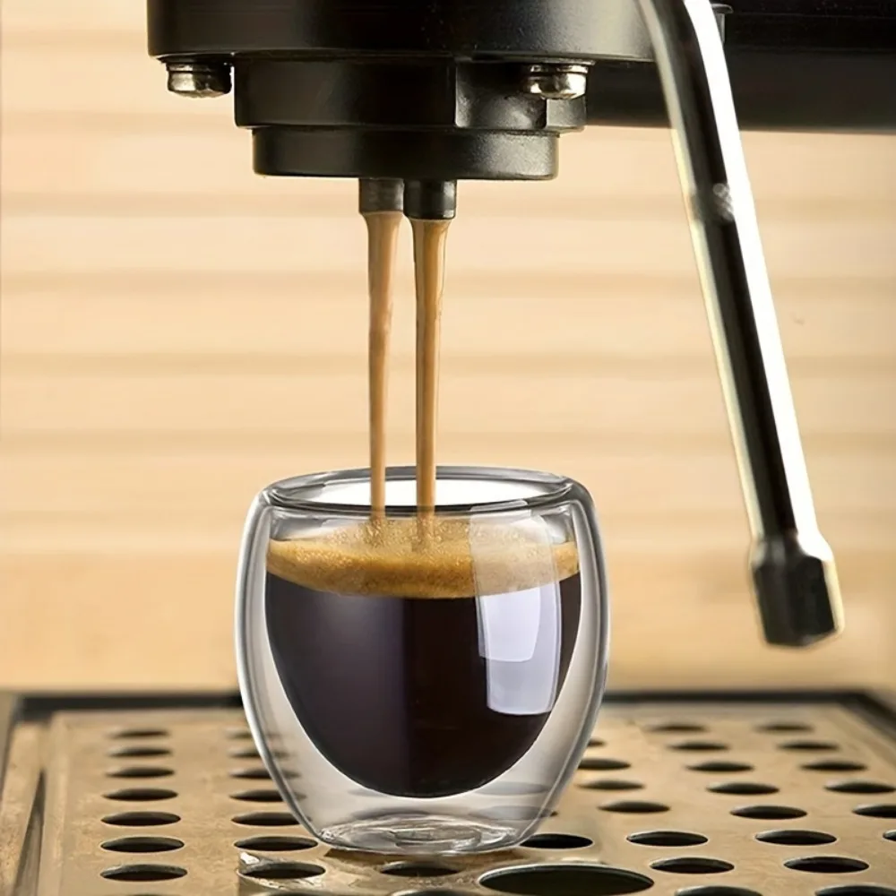80/250/450ml Double-Wall Insulated Clear Glass Espresso Cups Perfect for Tea, Coffee, Latte, Cafe, Milk, Restaurant Use thumbnail 3