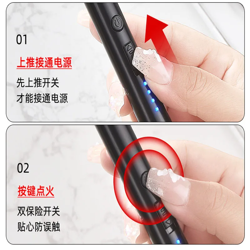 Household portable storage kitchen lighter, windproof arc pulse ignition gun, USB electronic lighter thumbnail 4