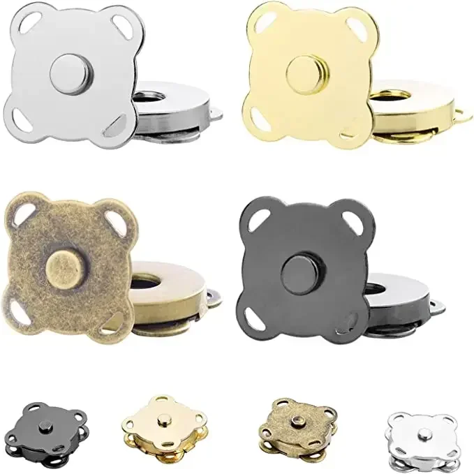 1-20sets Square Magnetic Snap Fasteners Clasps Button Handbag Purse Wallet Craft Bags Parts Accessories 14mm 18mm Pick Color thumbnail 5
