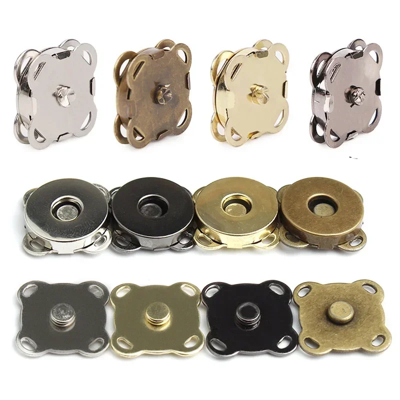 1-20sets Square Magnetic Snap Fasteners Clasps Button Handbag Purse Wallet Craft Bags Parts Accessories 14mm 18mm Pick Color thumbnail 4