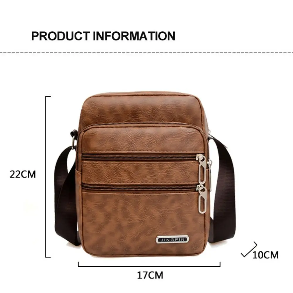 PU Leather Men's Sling Bag Messenger Shoulder Crossbody Bags Large Capacity Handbags Multifunctional thumbnail 6