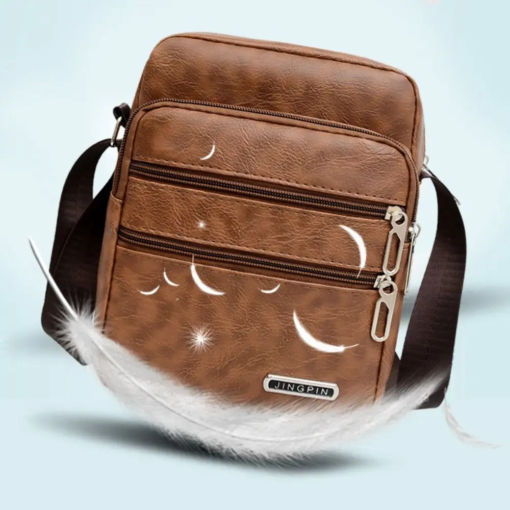PU Leather Men's Sling Bag Messenger Shoulder Crossbody Bags Large Capacity Handbags Multifunctional thumbnail 4