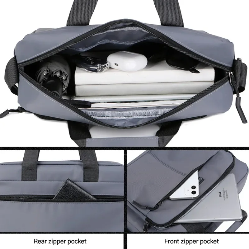 New Men's Large-capacity Horizontal Shoulder Bag Messenger Bag Briefcase Multifunctional Simple A4 Book Handbag Business Bag 가방 thumbnail 5