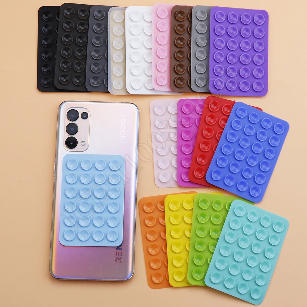 2PCS Double Side Silicone Pad For Mobile Phone Fixture Suction Cup Backed Adhesive Silicone Rubber Sucker Pad For Fixed Pad thumbnail 6