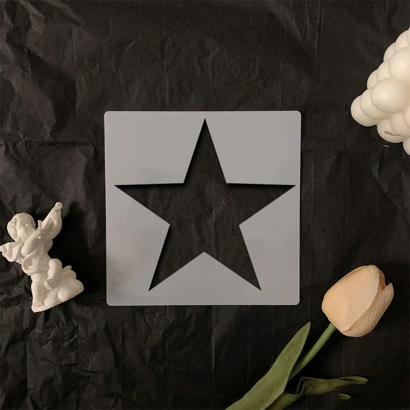 YOMDID 8pcs Star Spray Painting Templates Hollow Wall Painting DIY Craft Home Decor Star Shaped Stencils Handcraft Painting Tool thumbnail 5