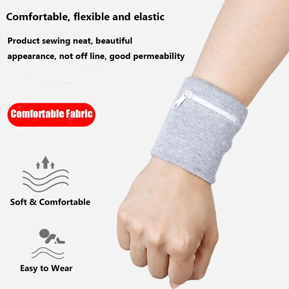 1 Pcs Polyester Cotton Wrist Purse Bag with Zipper Running Travel Bike Safe Sports Bag for Running Gym Bike Wallet Safe thumbnail 5
