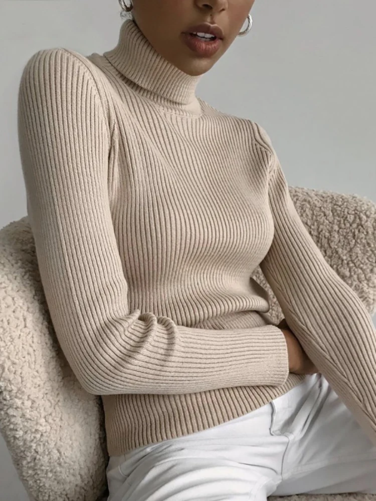 Women Fall Turtleneck Sweater Knitted Soft Pullovers Cashmere Jumpers Basic Soft Sweaters For Women 2026 Autumn Winter thumbnail 2